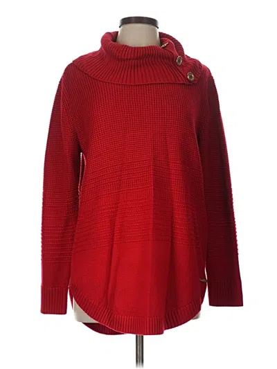 Pre-owned Calvin Klein Turtleneck Sweater In Red