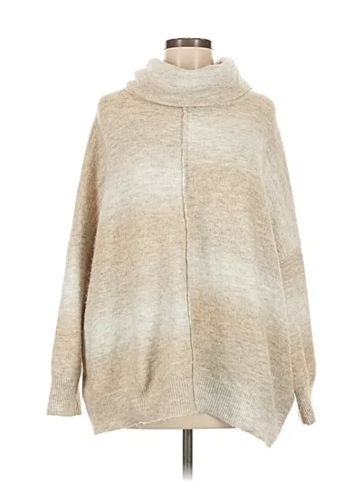 Pre-owned Calvin Klein Turtleneck Sweater In Tan