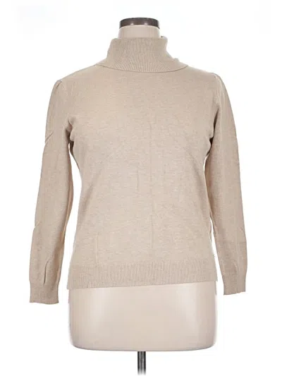 Pre-owned Calvin Klein Turtleneck Sweater In Tan