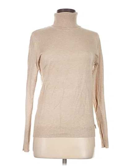 Pre-owned Calvin Klein Turtleneck Sweater In Tan