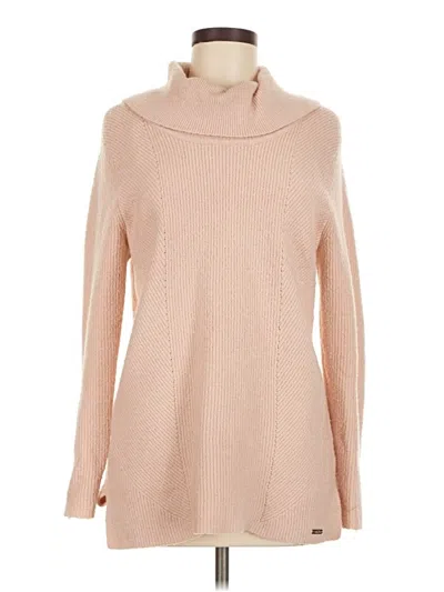 Pre-owned Calvin Klein Turtleneck Sweater In Tan