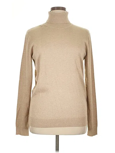 Pre-owned Calvin Klein Turtleneck Sweater In Tan