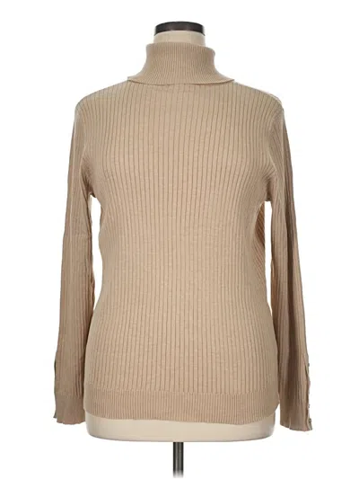 Pre-owned Calvin Klein Turtleneck Sweater In Tan