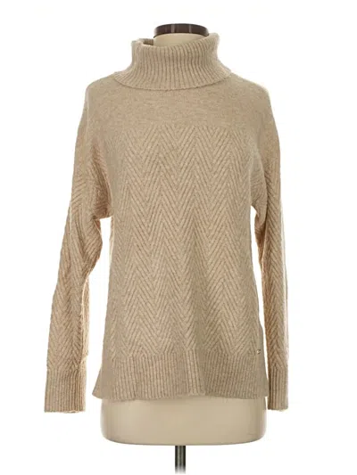 Pre-owned Calvin Klein Turtleneck Sweater In Tan