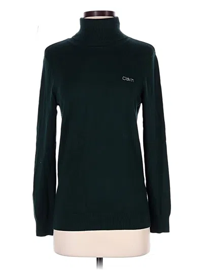 Pre-owned Calvin Klein Turtleneck Sweater In Teal