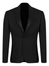 Calvin Klein Tuxedo Notched Lapel Jacket In Black