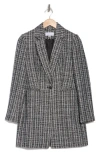 Calvin Klein Tweed Bouclé Long Blazer In Black Multi