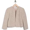 Calvin Klein Open Front Tweed Crop Jacket In Neutral