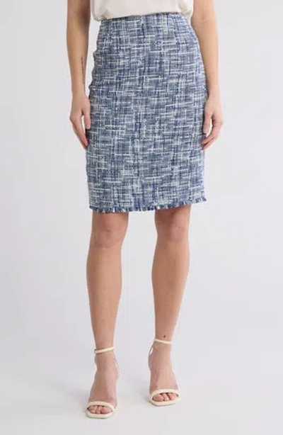 Calvin Klein Tweed Pencil Skirt In Cream Multi