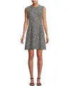 Calvin Klein Petites Womens Patterned Exposed Zipper Sheath Dress In Multi