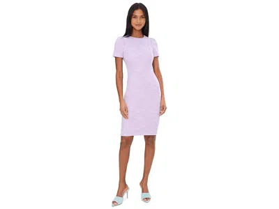 Calvin Klein Tweed Short Sleeve Sheath In Purple