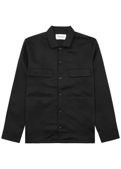 Calvin Klein Twill Overshirt In Black