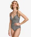 CALVIN KLEIN TWIST-FRONT TUMMY-CONTROL ONE-PIECE SWIMSUIT, CREATED FOR MACY'S