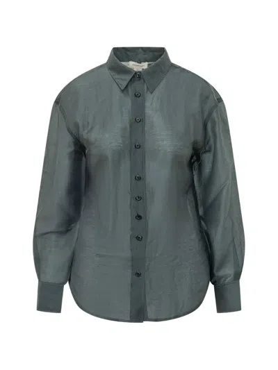 Calvin Klein Twist-detail Shirt In Gray