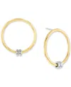 Calvin Klein Two-tone Stainless Steel Double Ring Front-facing Hoop Earrings In Silver