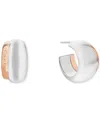 Calvin Klein Two-tone Stainless Steel Small C-hoop Earrings, 0.8" In Two Tone