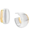 Calvin Klein Two-tone Stainless Steel Small C-hoop Earrings, 0.8"" In Two Tone