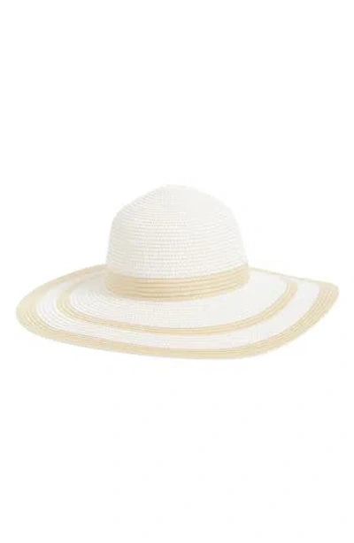 Calvin Klein Two-color Texture Raffia Straw Sun Hat In Pink