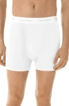 Calvin Klein 3 Pack Cotton Classics Trunks In White In White