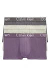 Calvin Klein Ultra-soft Modern 3-pack Stretch Modal Trunks In Eiffel Tower