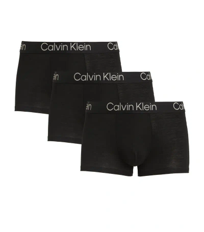 Calvin Klein Ultra Soft Modern Trunks (pack Of 3) In Black