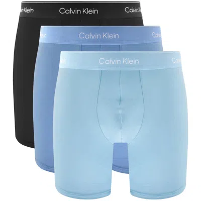 Calvin Klein Underwear 3 Pack Boxer Briefs In Blue