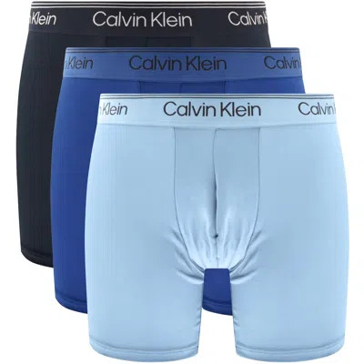 Calvin Klein Underwear 3 Pack Boxer Briefs In Blue