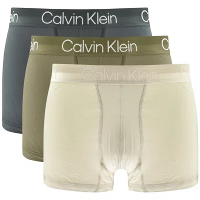 Calvin Klein Underwear 3 Pack Trunks Green