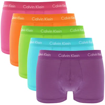 Calvin Klein Underwear 5 Pack Trunks In Blue