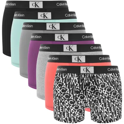 Calvin Klein Underwear 7 Pack Trunks In Black
