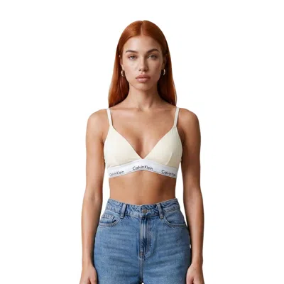 Calvin Klein Underwear Beige Cotton Bra In White