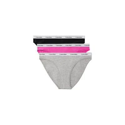 Calvin Klein Underwear Bicolor Cotton Pantie In Gray