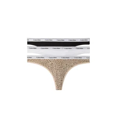 Calvin Klein Underwear Black And White Cotton Pantie In Multi