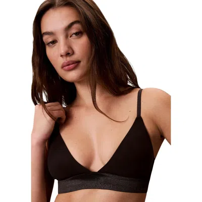 Calvin Klein Underwear Black Cotton Bra In Brown