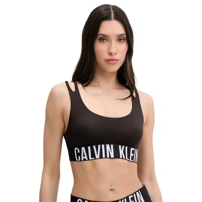 Calvin Klein Underwear Black Recycled Polyester Bra In Brown