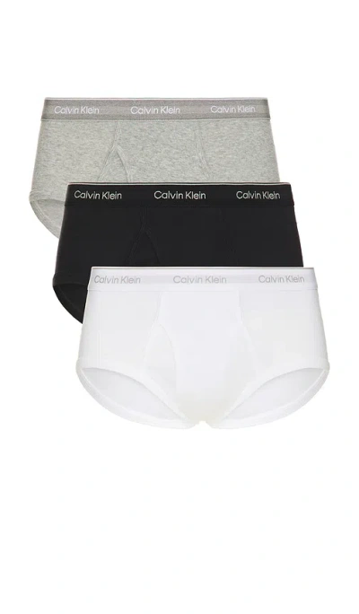 Calvin Klein Underwear Brief 3 Piece Set In Black  Grey Heather  & White