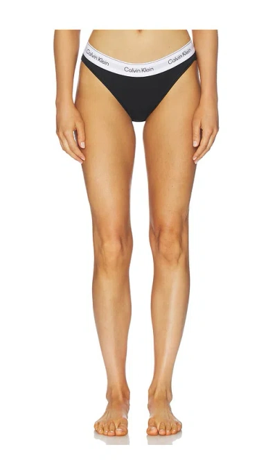 Calvin Klein Underwear Calvin Klein Modern Logo Thong In Black