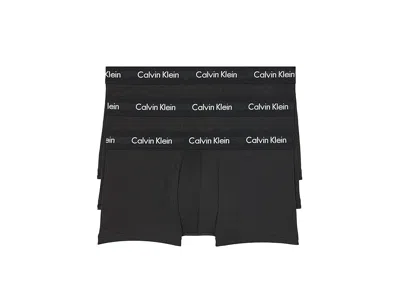 Calvin Klein Underwear Cotton Stretch Low Rise Trunks 3-pack In Black