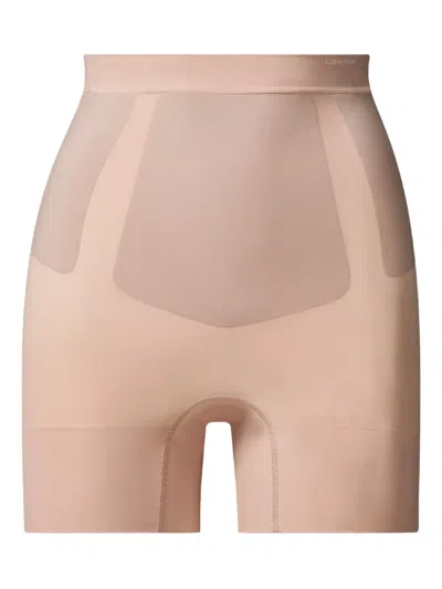 Calvin Klein Underwear High-waisted Panelled Briefs In Brown