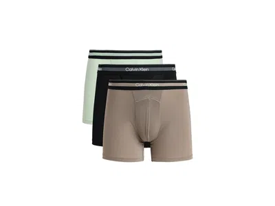 Calvin Klein Underwear Icon Active Mesh Boxer Briefs 3-pack In Brown