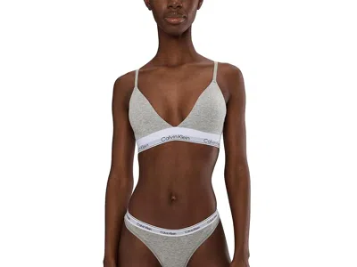 Calvin Klein Underwear Icon Cotton Modal Lightly Lined Triangle Bralette In Gray