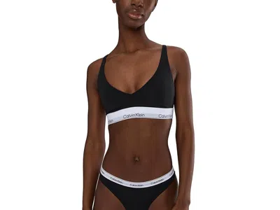 Calvin Klein Underwear Icon Cotton Modal Unlined Triangle Bralette In Black