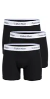 Calvin Klein Underwear Icon Cotton Stretch 3-pack Boxer Briefs Black In Black