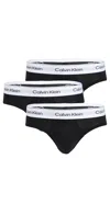 Calvin Klein Underwear Icon Cotton Stretch 3-pack Briefs Black In Black