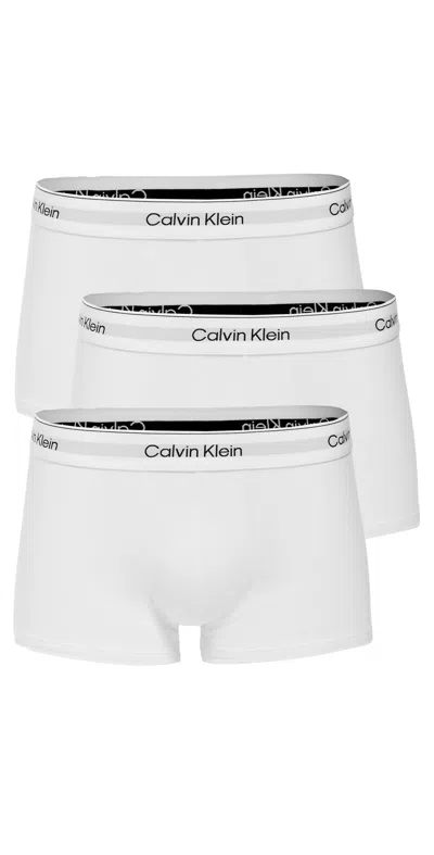 Calvin Klein Underwear Icon Cotton Stretch 3-pk Low Rise Trunks White