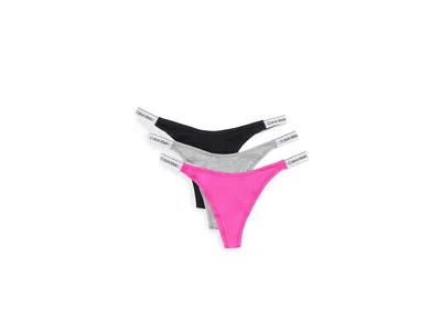 Calvin Klein Underwear Icon Logo Dipped Thong 3-pack In Multi