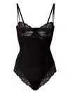 Calvin Klein Underwear Lace-trim Bodysuit In Black