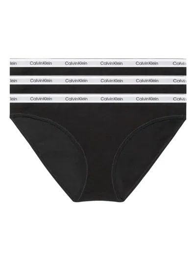 Calvin Klein Underwear Logo Waistband 3-pack Briefs In Black