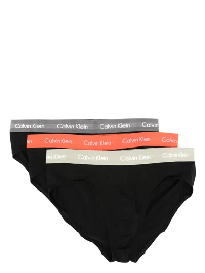 Calvin Klein Underwear Logo-waistband Briefs (pack Of Three) In Black
