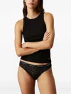 Calvin Klein Underwear Logo-waistband Lace Briefs (pack Of Three) In Black
